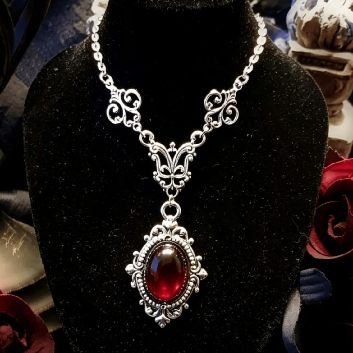Men'S Vampire Accessories - Vampire Cameo Necklace,Blood Cameo,Gothic Jewelry,Witchcraft Accessories,Pagan,Mystery,Victorian,Butterfly,Choker