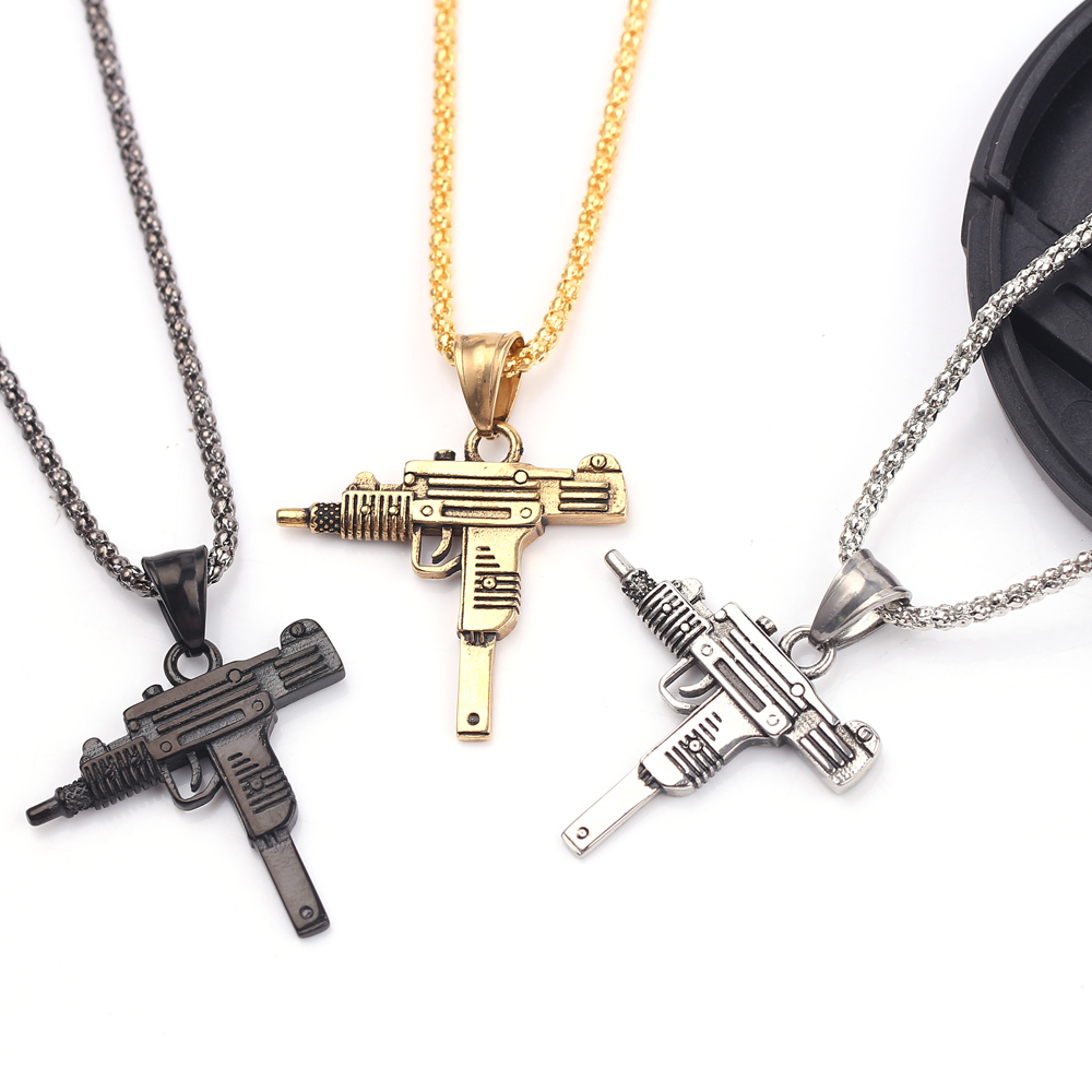 Punk Uzi Pistol Machine Gun Ne - огляд і ціна Men Accessories Jewelry