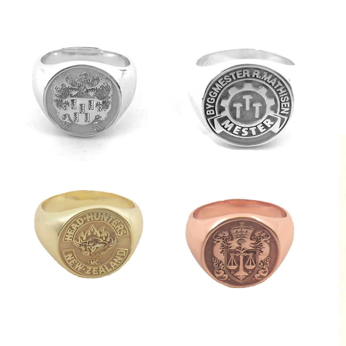 Custom Engraved 17mm Round Top - огляд і ціна Signet Ring Men