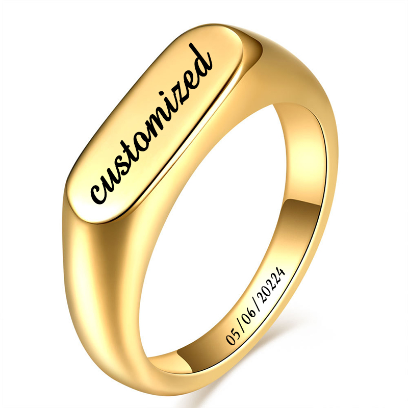 Customizable Stainless Steel S - огляд і ціна Signet Ring Men