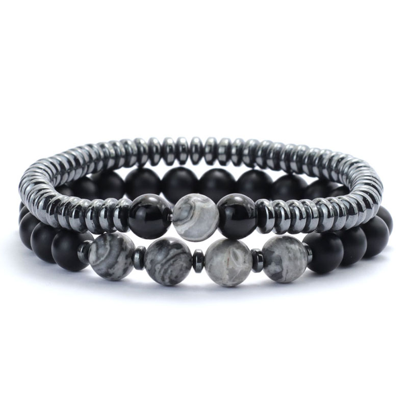 Stylish 2Pcs Men Bracelet Set  - огляд і ціна Men'S Yoga Accessories