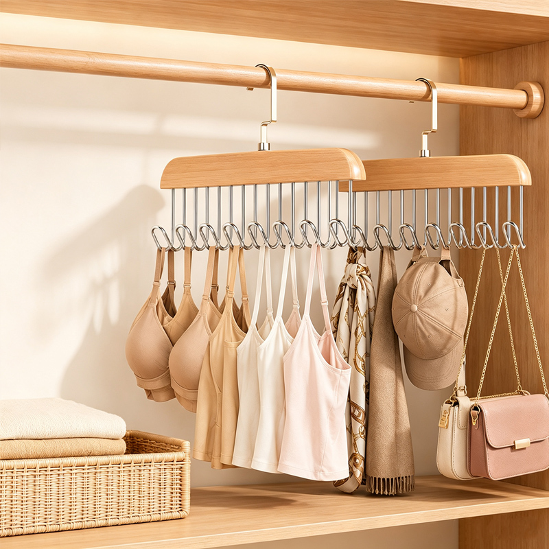 Wooden Tie Hangers Belt Rack W - огляд і ціна Men'S Accessories Organizer For Wardrobe