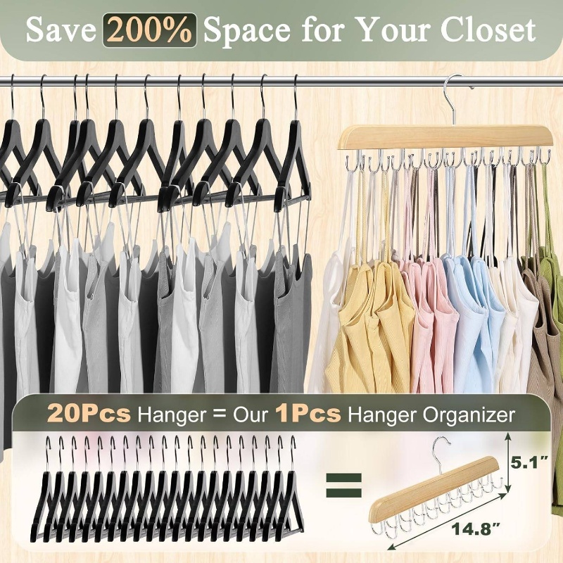 Wooden Tie Hangers Belt Rack W - огляд і ціна Men'S Accessories Organizer For Wardrobe