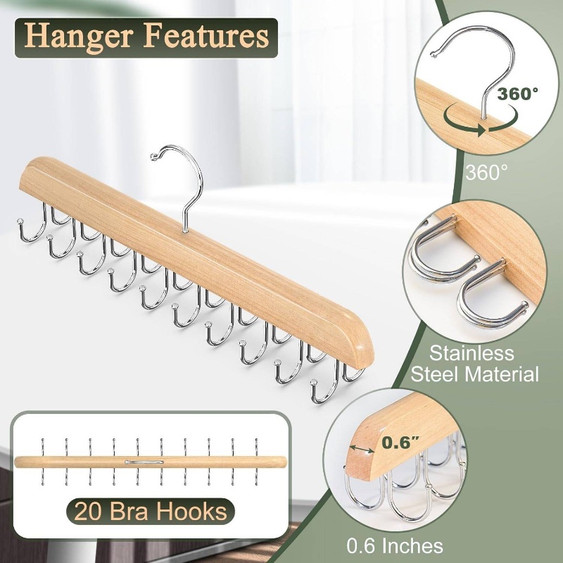 Wooden Tie Hangers Belt Rack W - огляд і ціна Men'S Accessories Organizer For Wardrobe
