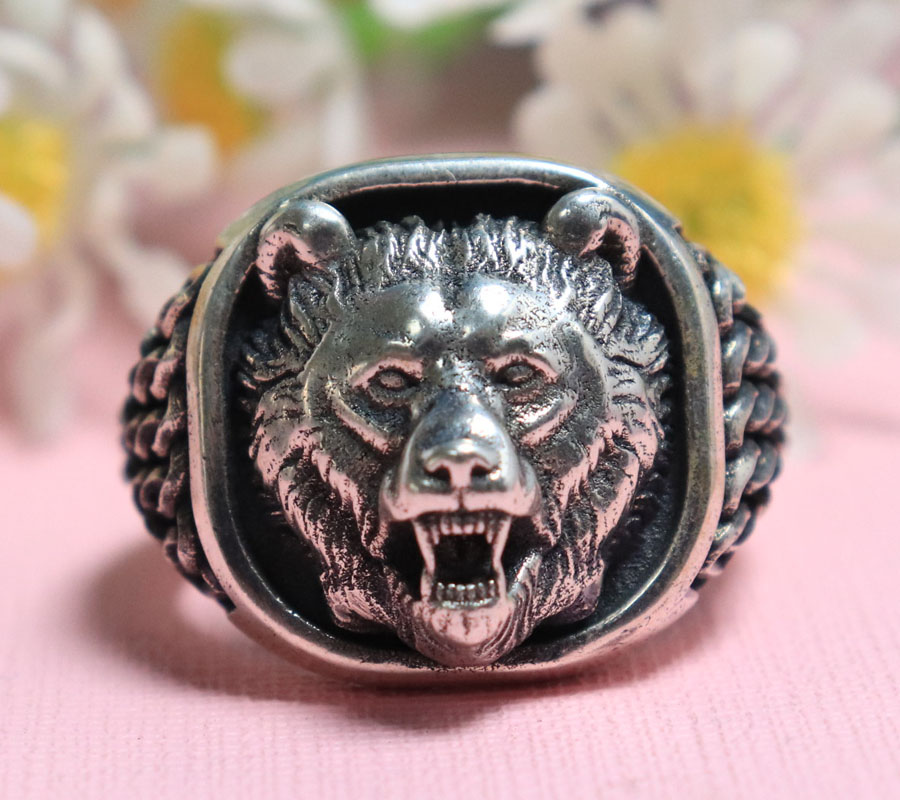 22g Viking Bear Head Nordic Or - огляд і ціна Signet Ring Men