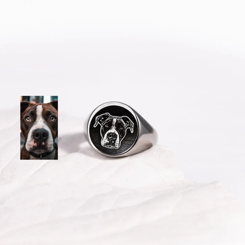 Custom Engrave Photo Signet Ri - огляд і ціна Signet Ring Men