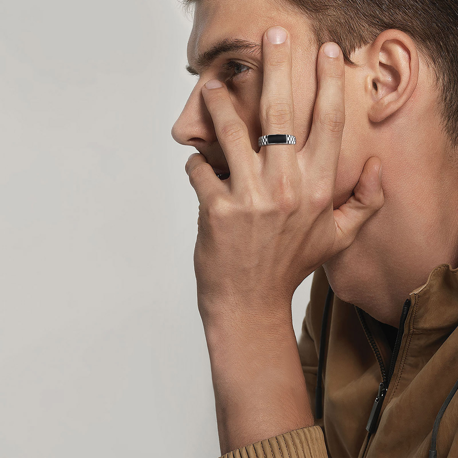 Vnox Mens Open Rings, Black En - огляд і ціна Signet Ring Men