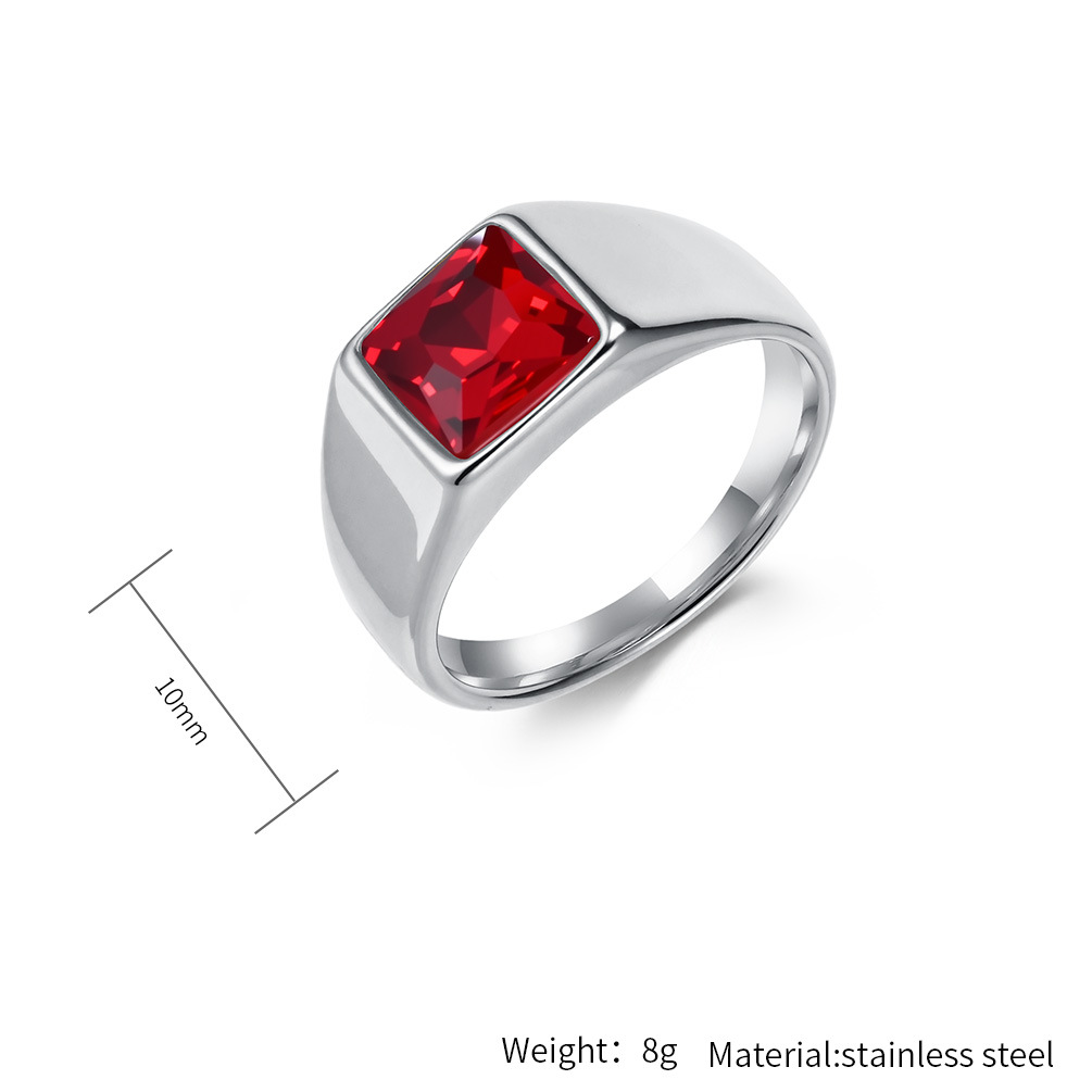 Stainless Steel Shinny Zircon  - огляд і ціна Signet Ring Men