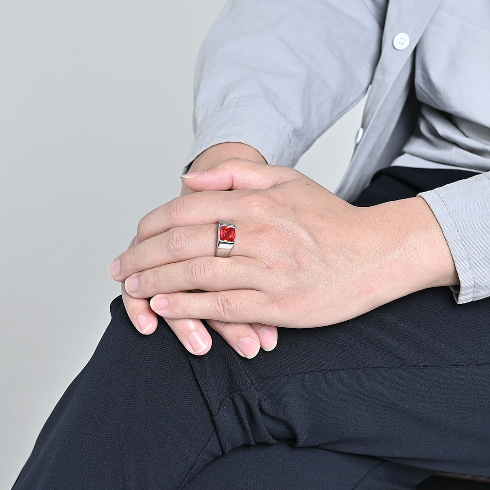 Stainless Steel Shinny Zircon  - огляд і ціна Signet Ring Men