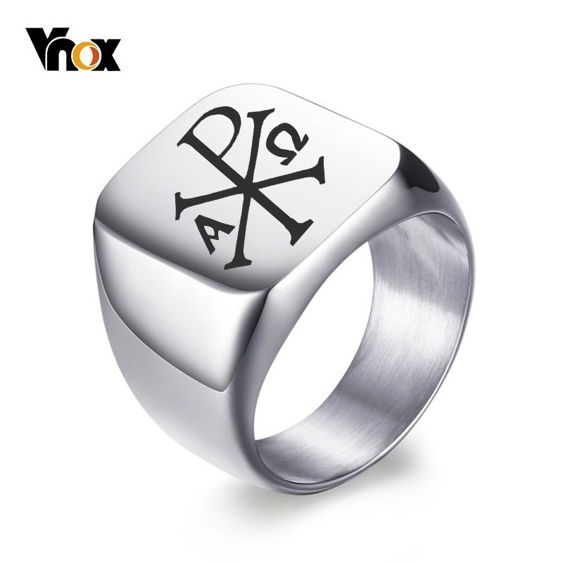 Vnox Free Personalized Stamp R - огляд і ціна Signet Ring Men