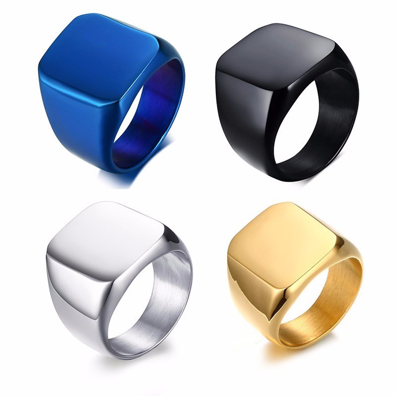 Vnox Free Personalized Stamp R - огляд і ціна Signet Ring Men
