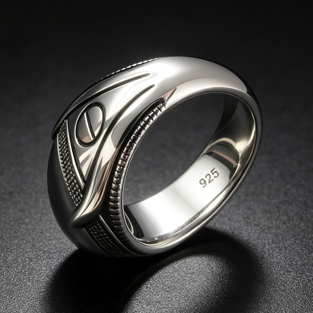 S925 Sterling Silver Agate Sig - огляд і ціна Signet Ring Men
