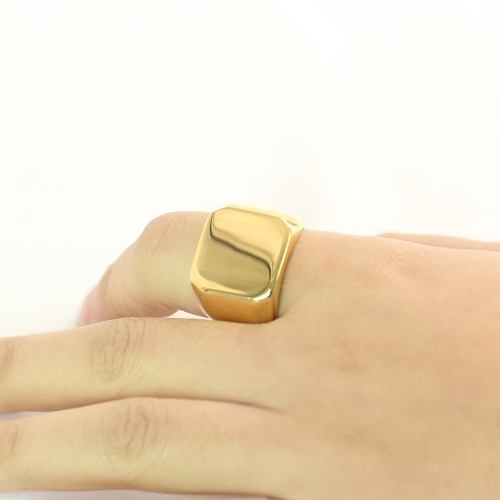 Free Engrave New Silver/Gold/B - огляд і ціна Signet Ring Men
