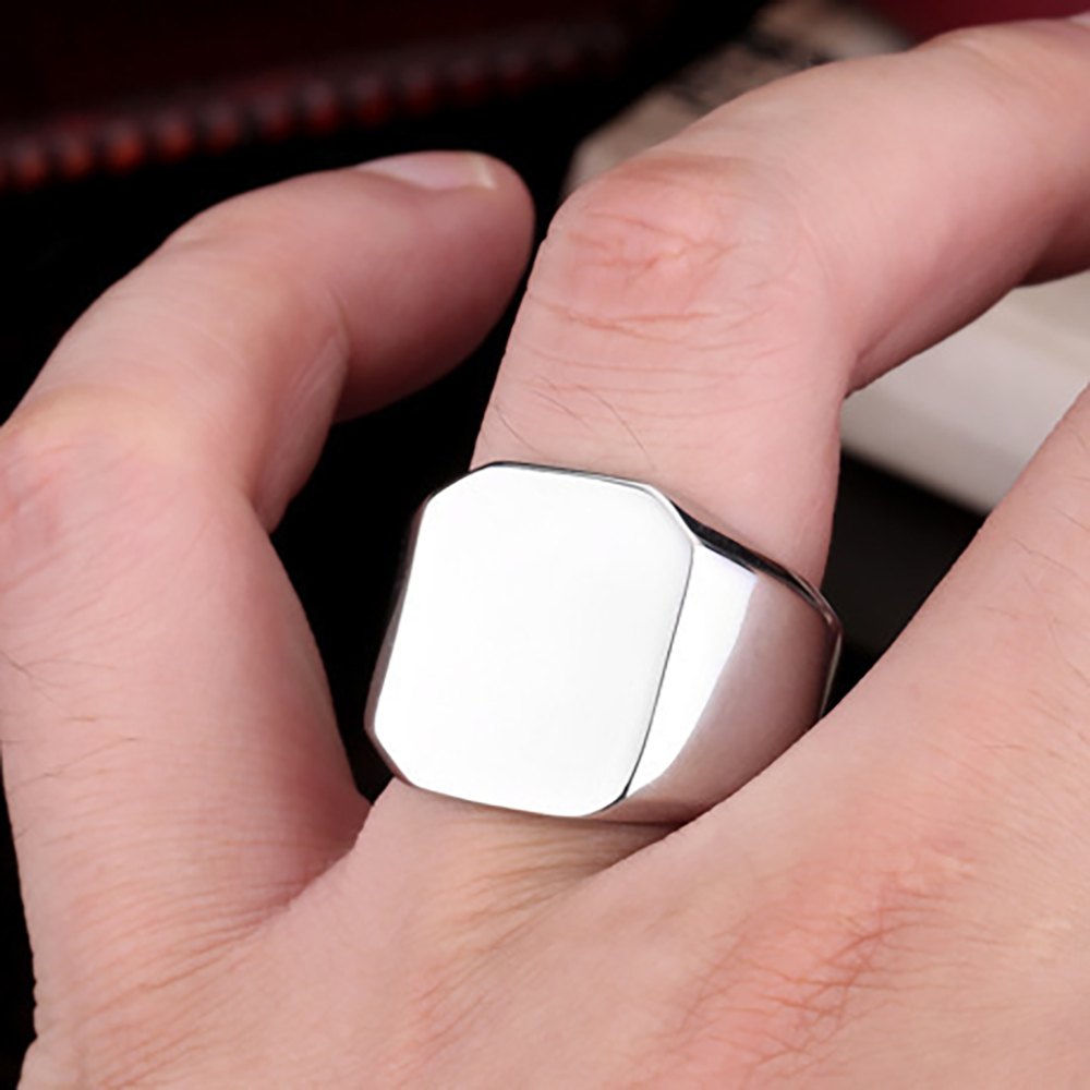 Free Engrave New Silver/Gold/B - огляд і ціна Signet Ring Men