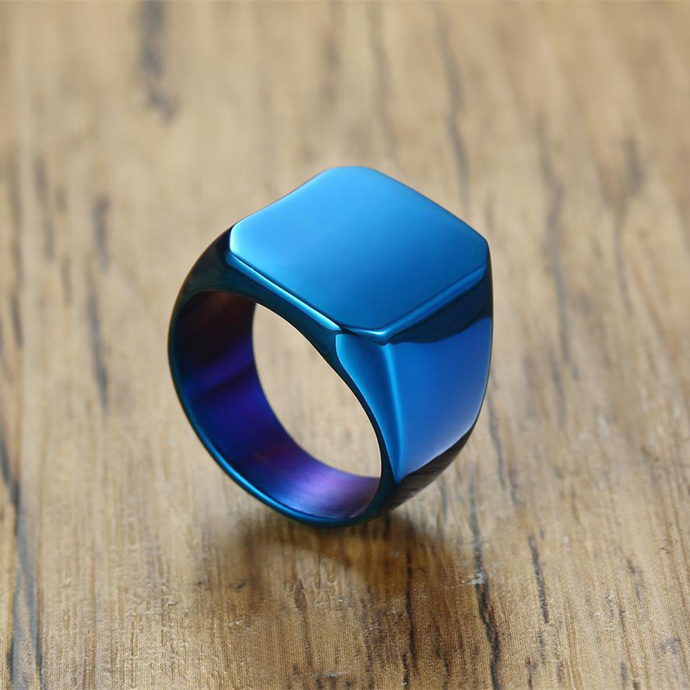 Free Engrave New Silver/Gold/B - огляд і ціна Signet Ring Men