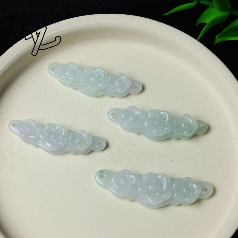 1pc Natural Jadeite Emerald Fl - огляд і ціна Men Accessories Jewelry