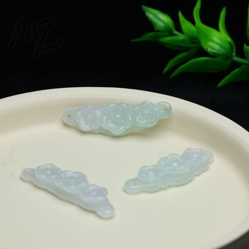 1pc Natural Jadeite Emerald Fl - огляд і ціна Men Accessories Jewelry
