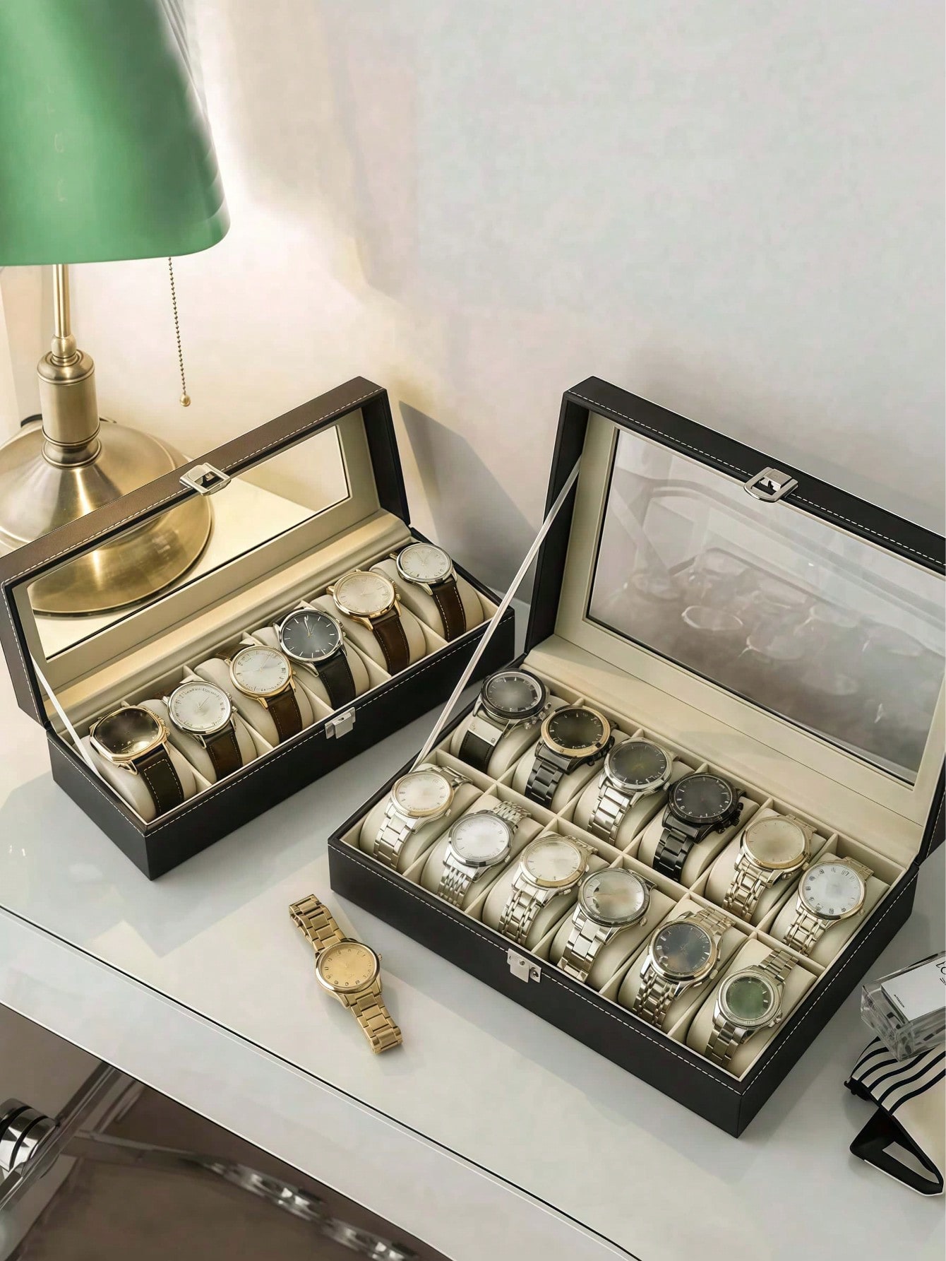 Leather Watch Box with Lock, L - огляд і ціна Men'S Accessories Case