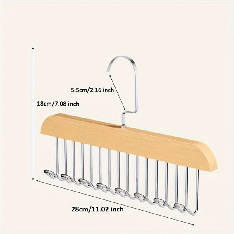 8 hook Wooden Belt Rack Storag - огляд і ціна Men'S Accessories Organizer For Wardrobe