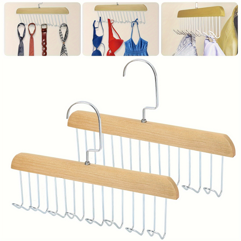 8 hook Wooden Belt Rack Storag - огляд і ціна Men'S Accessories Organizer For Wardrobe