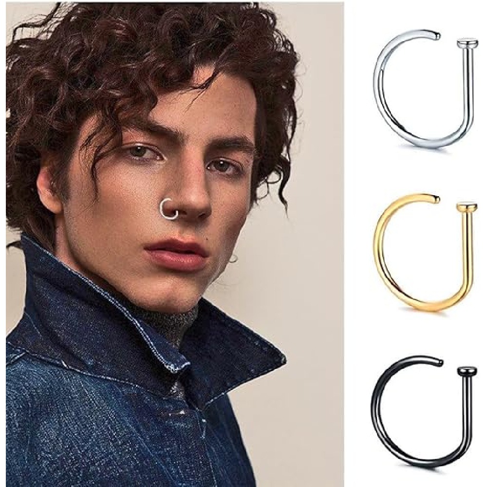 4 Pack Non Piercing D-Shaped N - огляд і ціна Men Accessories Collection