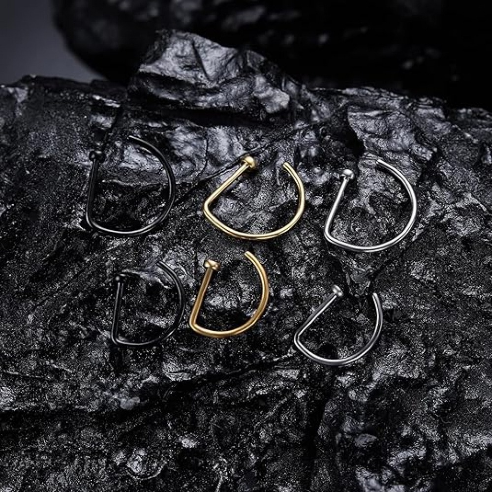 4 Pack Non Piercing D-Shaped N - огляд і ціна Men Accessories Collection