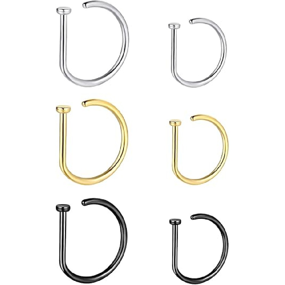 4 Pack Non Piercing D-Shaped N - огляд і ціна Men Accessories Collection