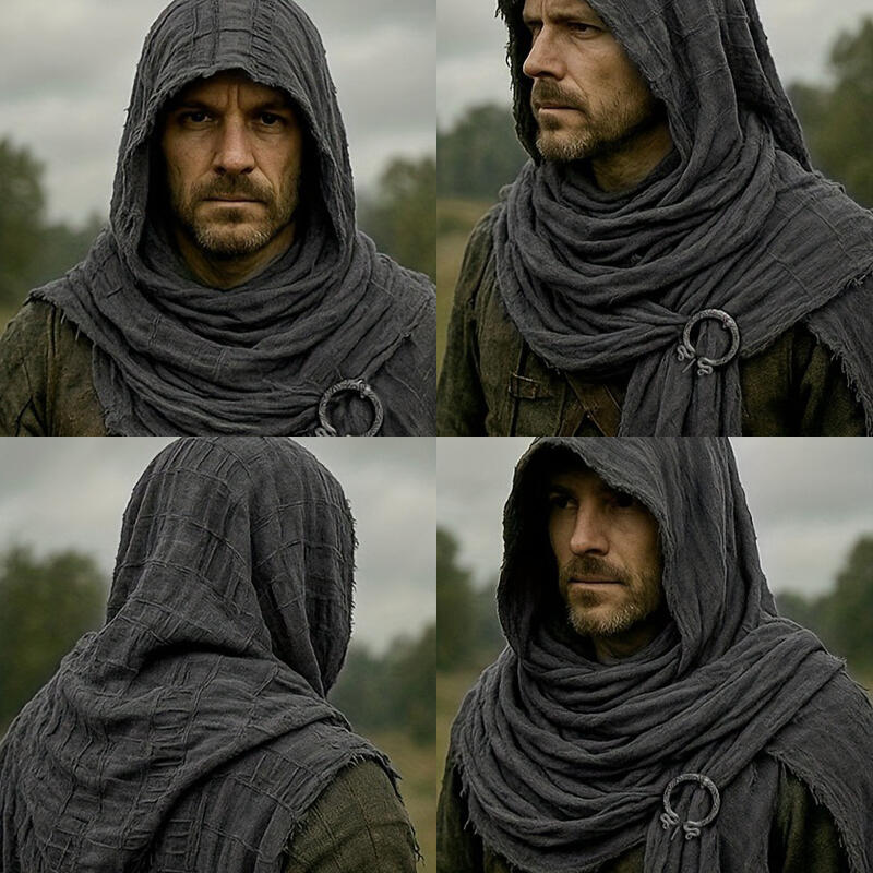 Medieval Hooded Tattered Scarf - огляд і ціна Men'S Viking Accessories