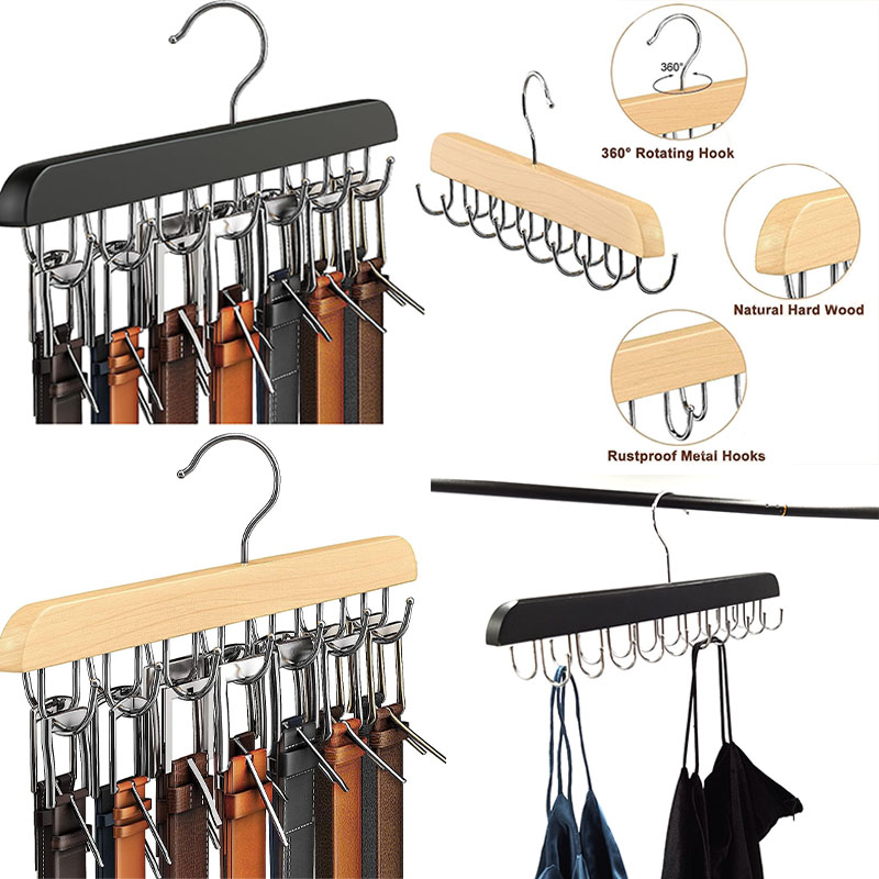 Wooden Belt Rack Women Storage - огляд і ціна Men'S Accessories Organizer For Wardrobe