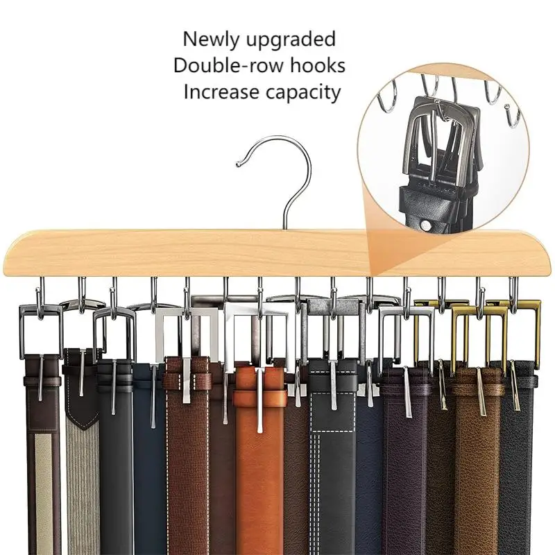 Wooden Belt Rack Women Storage - огляд і ціна Men'S Accessories Organizer For Wardrobe
