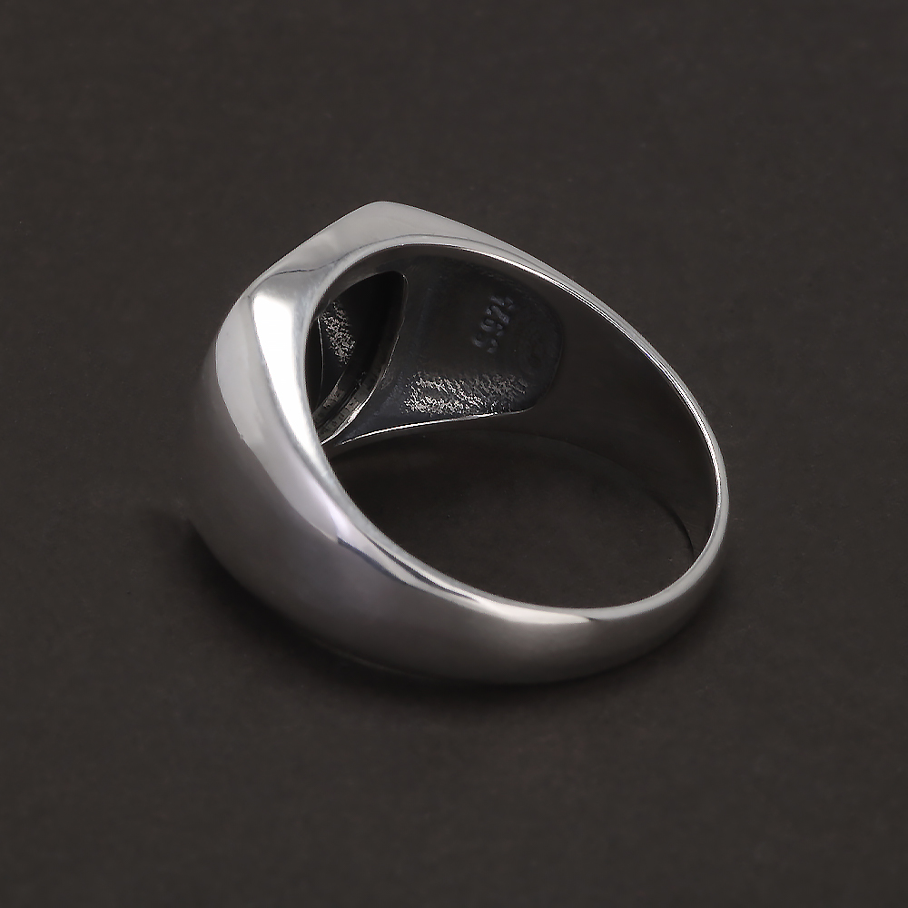 S925 Sterling Silver Black Ony - огляд і ціна Signet Ring Men