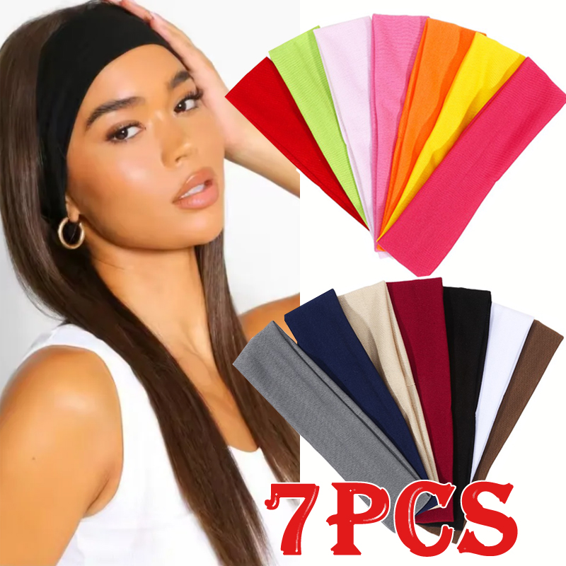 7Pcs Solid Elastic Hair Bands  - огляд і ціна Men'S Yoga Accessories