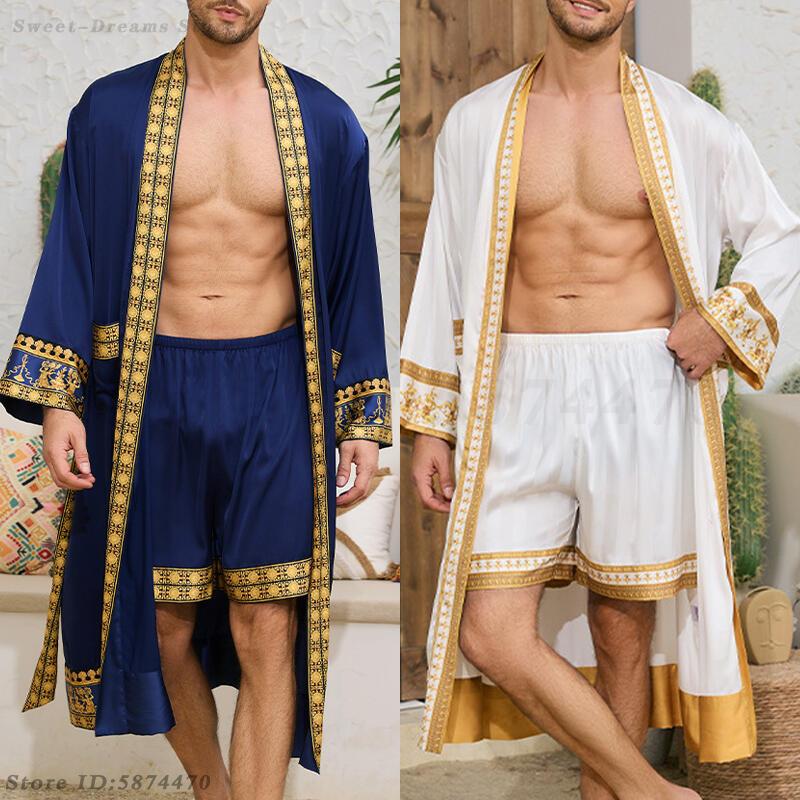 Men's Long Robe Pajamas Set Ba - огляд і ціна Men'S Kimono Accessories