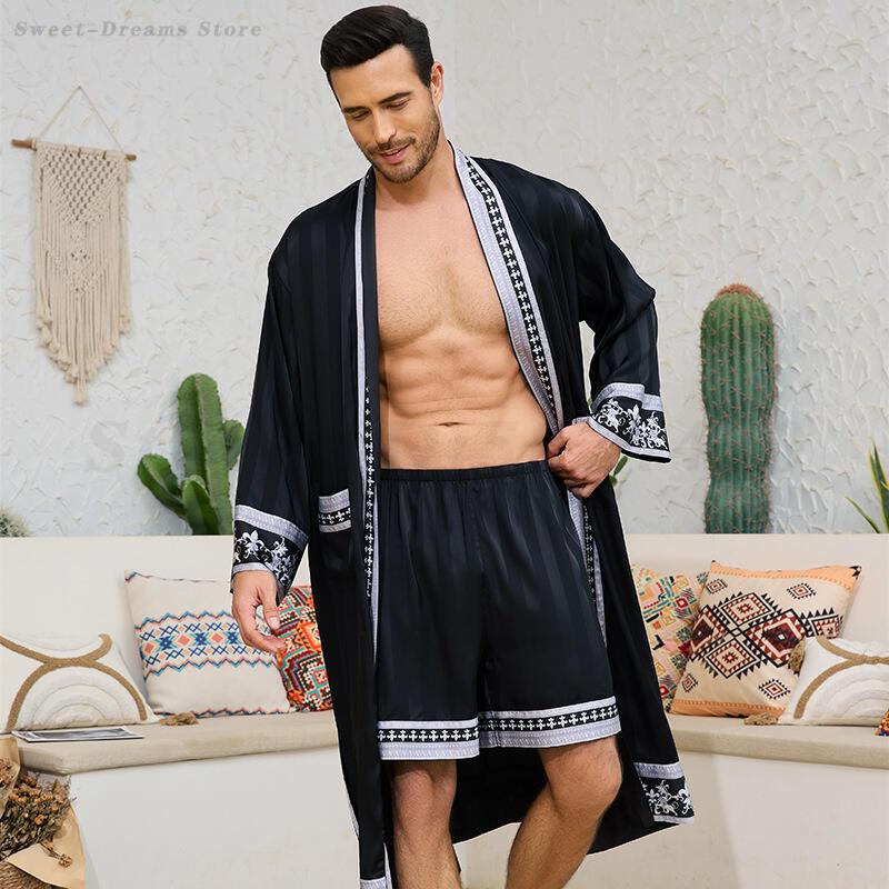 Men's Long Robe Pajamas Set Ba - огляд і ціна Men'S Kimono Accessories