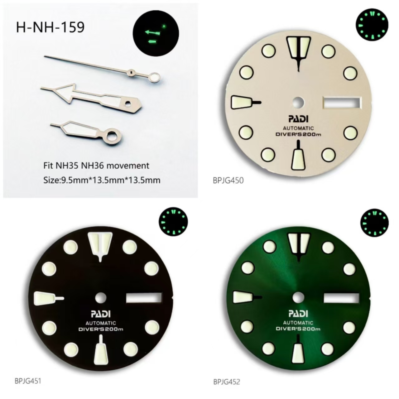 Hot selling 28.5mm NH36 PADI S - огляд і ціна Men Accessories Logo