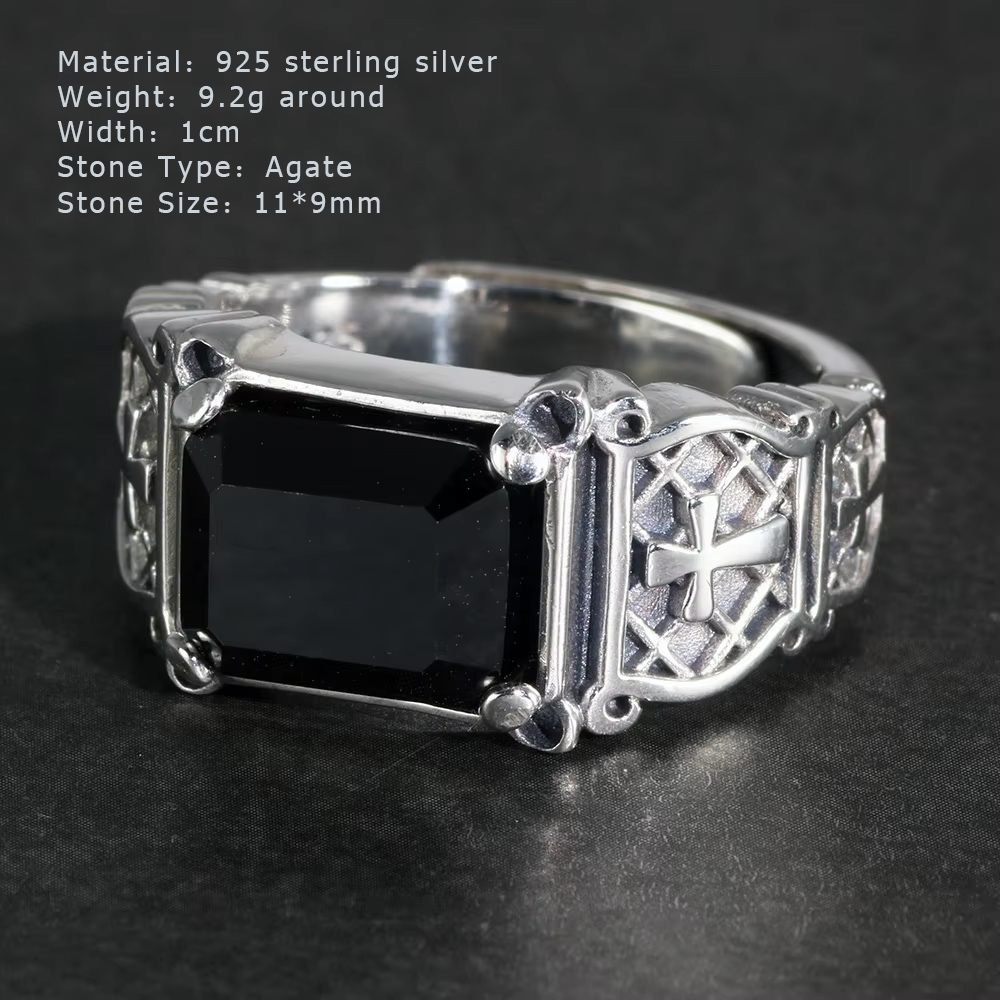Vintage Punk Silver 925 Jewelr - огляд і ціна Signet Ring Men